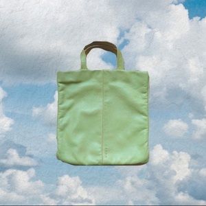 VINTAGE LOEWE Mini Leather Tote Rare Light Green Lime Bag, Authentic Loewe